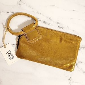 NWT HOBO Shimmer Gold Limited Edition Metallic 'Sable' Leather Wristlet